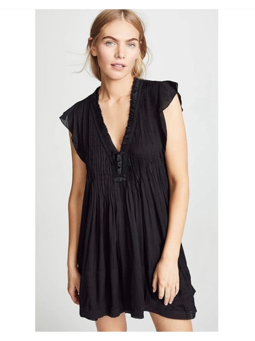 POUPETTE ST BARTH Sasha Mini Dress Cover Up Black M